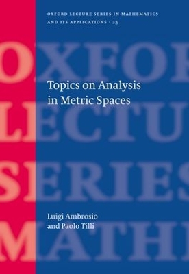 Cover of Topics on Analysis in Metric Spaces