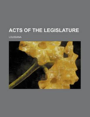 Book cover for Acts of the Legislature