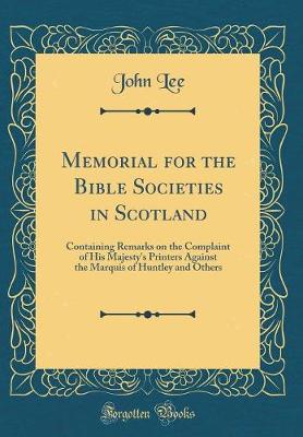 Book cover for Memorial for the Bible Societies in Scotland