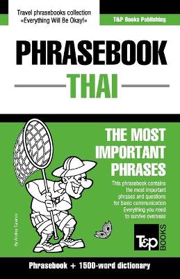 Book cover for English-Thai phrasebook and 1500-word dictionary