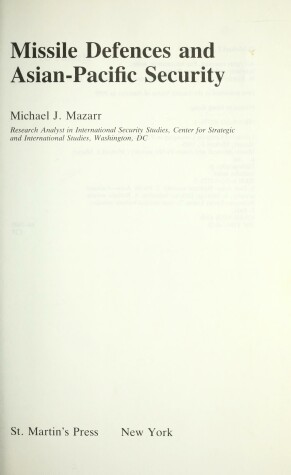 Book cover for Missile Defenses and Asian-Pacific Security