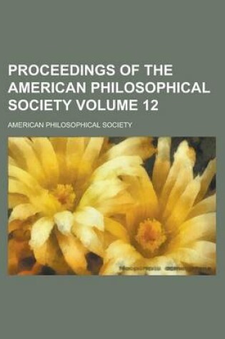 Cover of Proceedings of the American Philosophical Society (Volume 08)