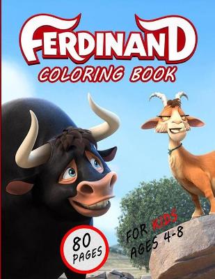 Book cover for Ferdinand Coloring Book for kids ages 4-8
