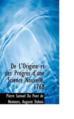 Book cover for de L'Origine Et Des Progr?'s D'Une Science Nouvelle, 1768