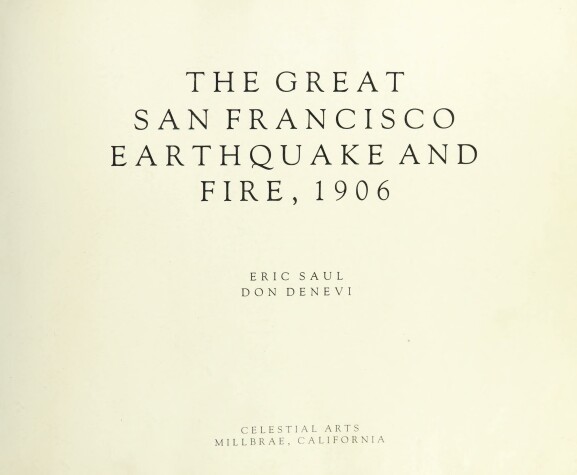 Book cover for Great San Francisco Earthquake and Fire