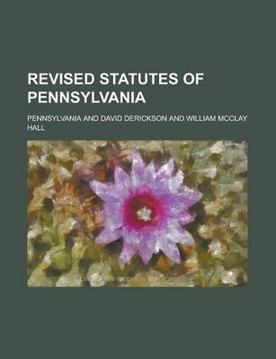 Book cover for Revised Statutes of Pennsylvania