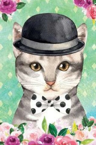 Cover of Journal Notebook for Cat Lovers Chic Cat in a Bowler Hat