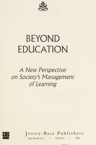 Cover of Beyond Education