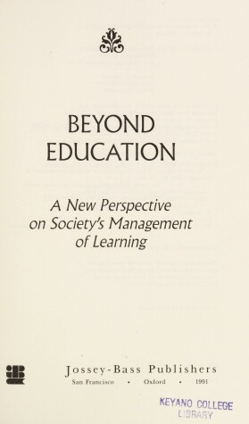 Book cover for Beyond Education