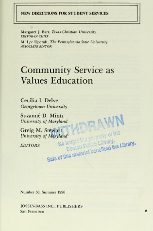 Cover of Community Service Values Education 50