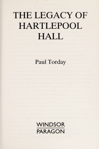 Cover of The Legacy of Hartlepool Hall