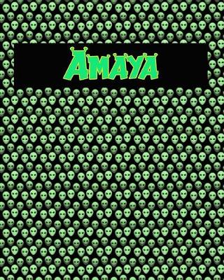 Book cover for 120 Page Handwriting Practice Book with Green Alien Cover Amaya