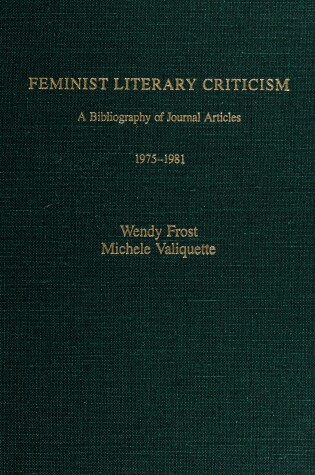 Cover of Feminist Literary Criticism