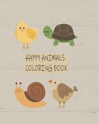 Book cover for Happy Animals Coloring Book