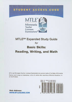 Book cover for MTLE Expanded Study Guide -- Access Card -- for Basic Skills