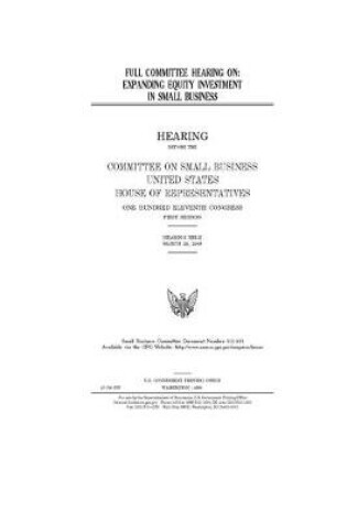 Cover of Full committee hearing on