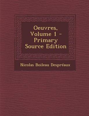 Book cover for Oeuvres, Volume 1