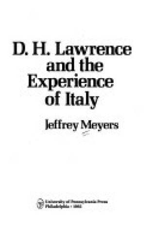 Cover of D.H.Lawrence and the Experience of Italy