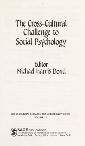 Cover of The Cross-Cultural Challenge to Social Psychology