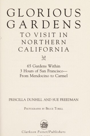 Cover of Glorious Gardens to Visit N. Califo