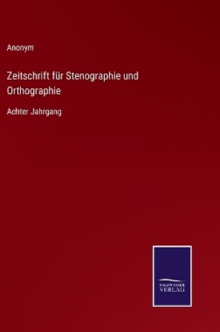 Cover of Zeitschrift für Stenographie und Orthographie