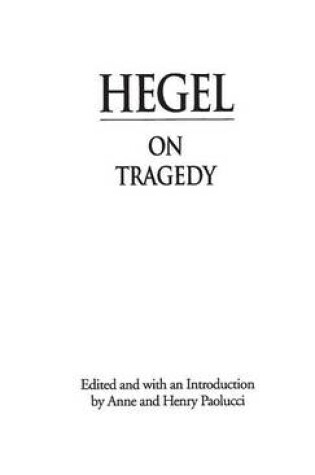 Cover of Hegel on Tragedy