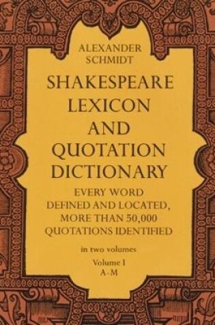 Cover of Shakespeare Lexicon and Quotation Dictionary, Vol. 1