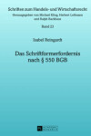 Book cover for Das Schriftformerfordernis Nach  550 Bgb