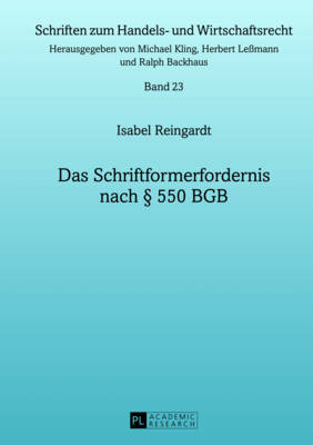 Cover of Das Schriftformerfordernis Nach  550 Bgb