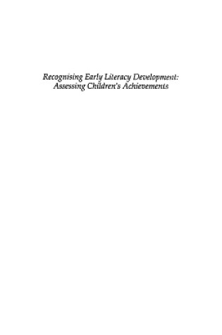 Cover of Recognising Early Literacy Development