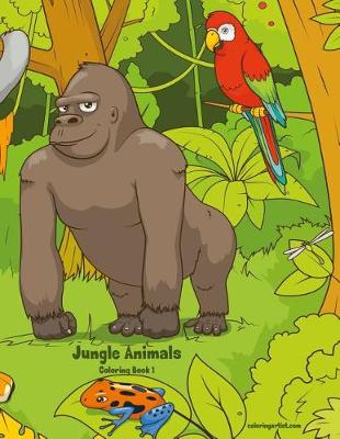 Book cover for Jungle Animals Coloring Book 1