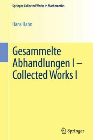 Cover of Gesammelte Abhandlungen I - Collected Works I