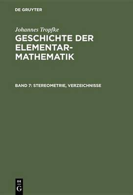 Book cover for Stereometrie, Verzeichnisse