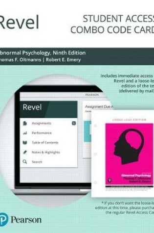 Cover of Revel for Abnormal Psychology -- Combo Access Card