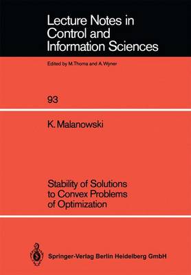 Cover of Stability of Solutions to Convex Problems of Optimization