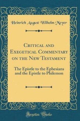 Cover of Critical and Exegetical Commentary on the New Testament