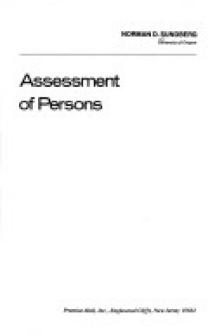 Cover of Assessment of Persons