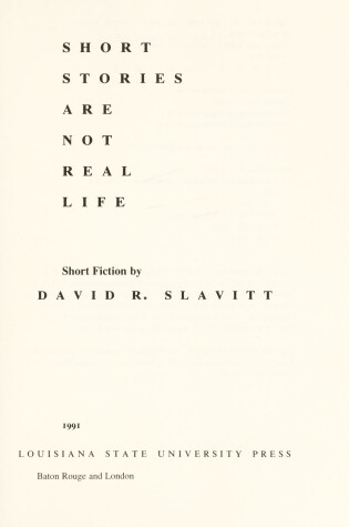 Cover of Short Stories are Not Real Life