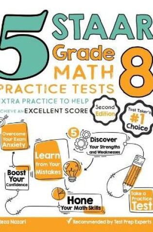 Cover of 5 STAAR Grade 8 Math Practice Tests