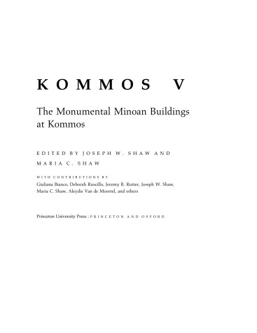 Book cover for Kommos: An Excavation on the South Coast of Crete, Volume II