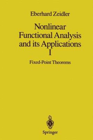 Cover of Nonlinear Functional Analysis and its Applications