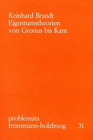 Cover of Eigentumstheorien Von Grotius Bis Kant