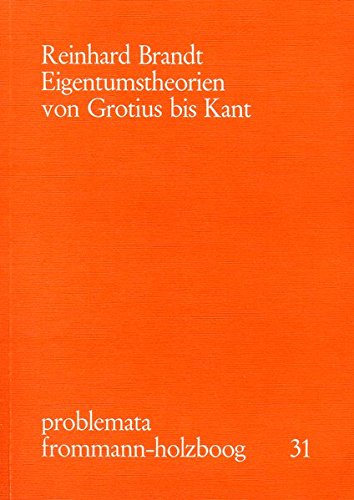 Cover of Eigentumstheorien Von Grotius Bis Kant