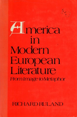 Cover of America in Modern European Literature America in Modern European Literature