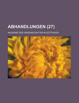 Book cover for Abhandlungen (27)