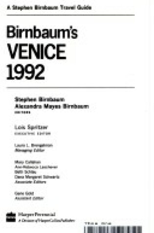 Cover of Birnbaum's Venice