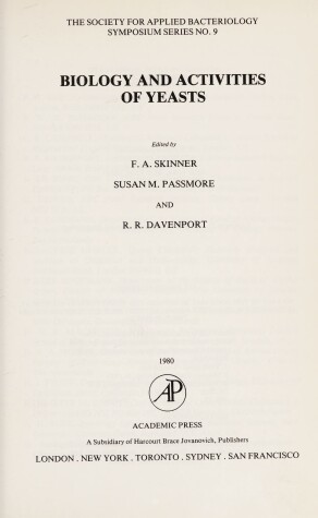 Book cover for Biology and Activities of Yeasts