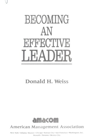 Cover of Becoming An Effective Leader
