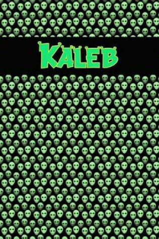 Cover of 120 Page Handwriting Practice Book with Green Alien Cover Kaleb