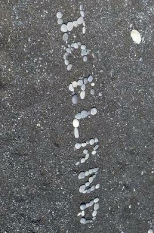 Cover of Iceland Written with Stones on a Black Sand Beach